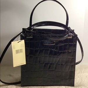 ESPRIT Black Crocodile Handbag NWT